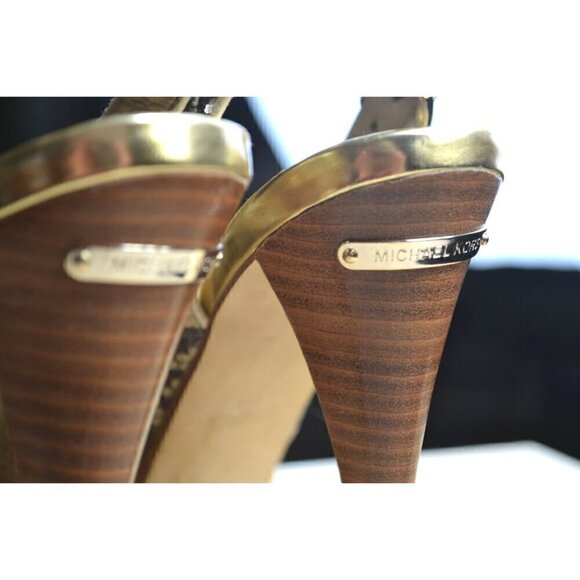 Michael Kors Women's Snake Print Peep Toe Slingback Heels-LT3104 - Picture 3 of 9